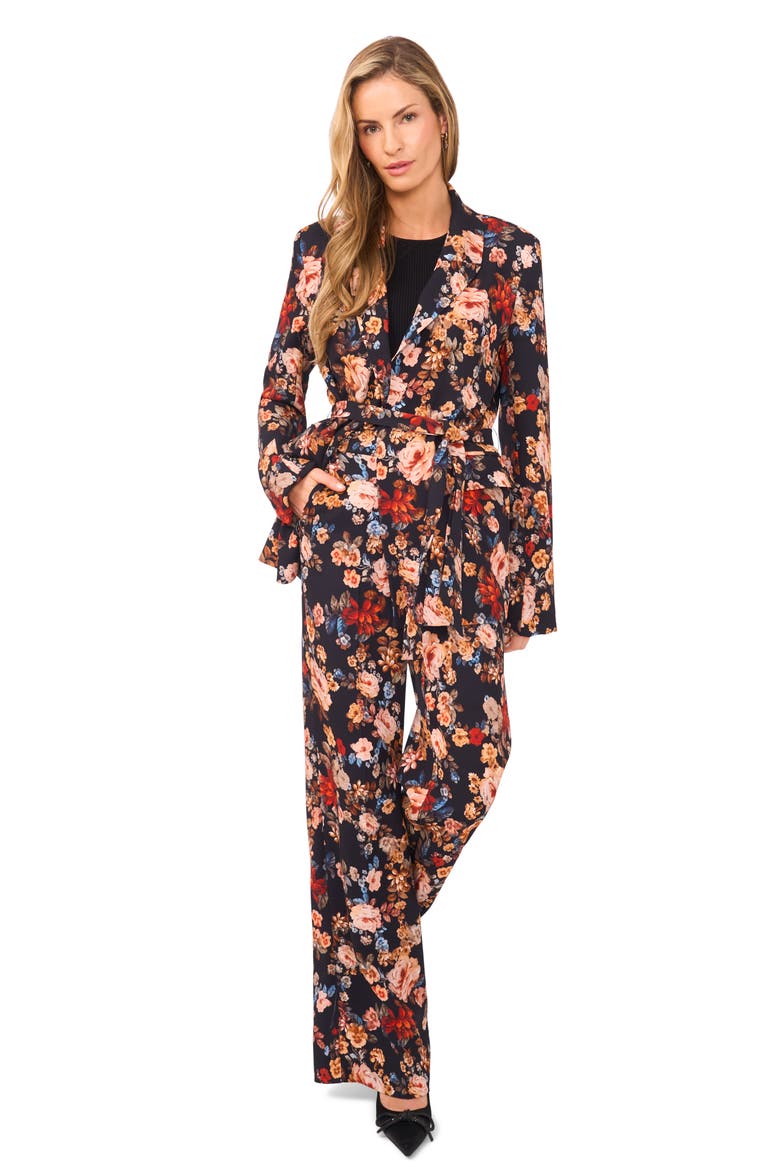 Floral Blazer, Alternate, color, RICH BLACK
