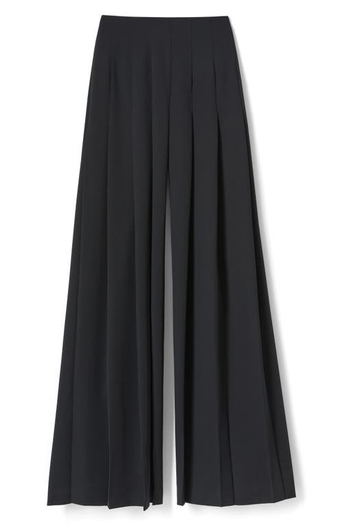 Lafayette 148 New York Leland Pleated Georgette Wide Leg Pants In Black