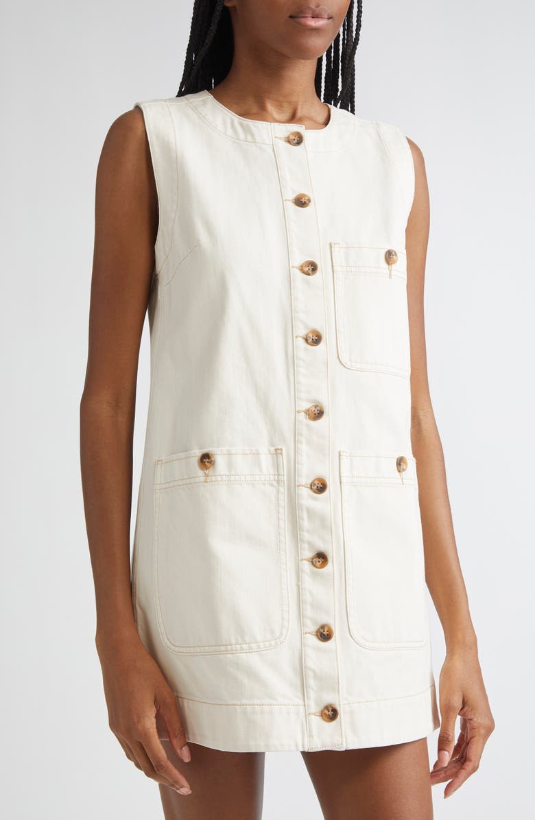 Veronica Beard Oakley Sleeveless Shift Dress, Alternate, color, Ecru