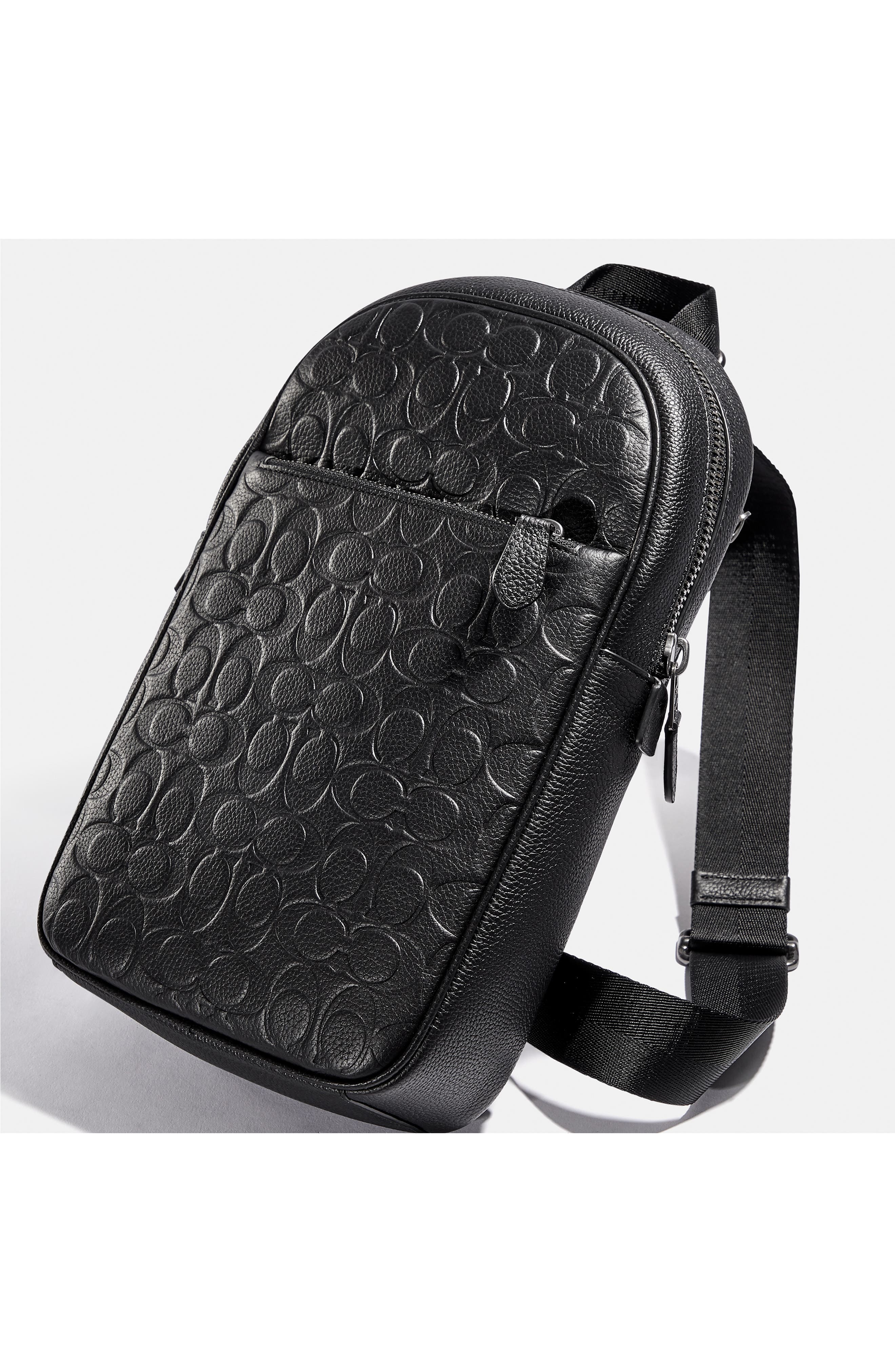 COACH Metropolitan Logo Embossed Sling Backpack, Alternate, color, 