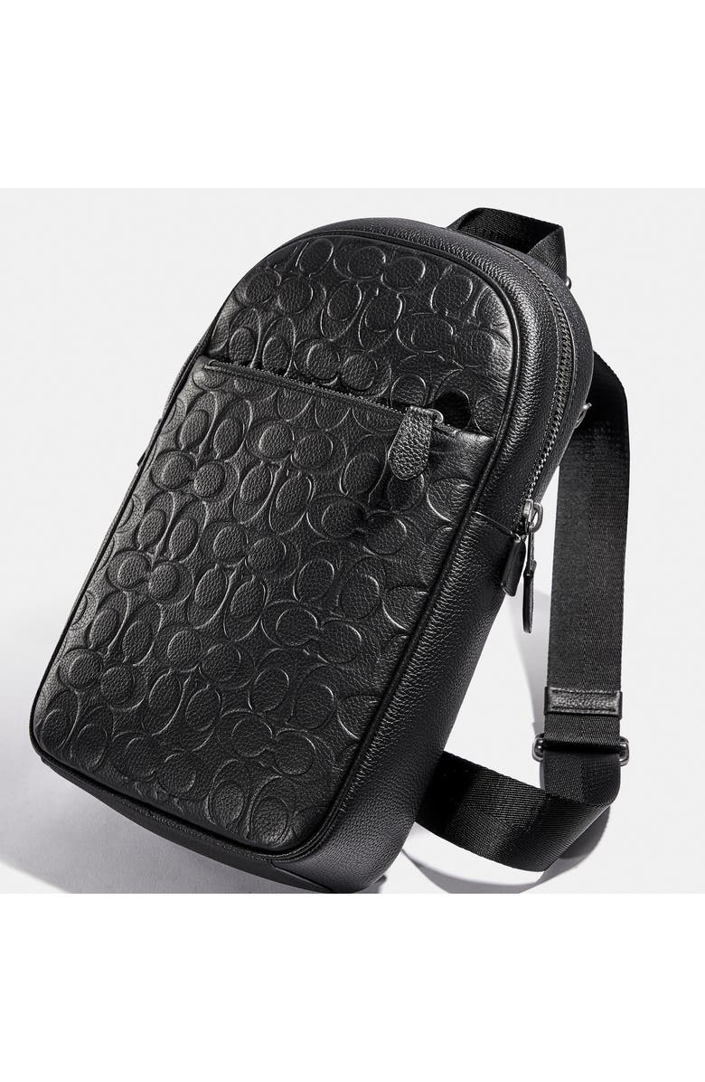 COACH Metropolitan Logo Embossed Sling Backpack, Alternate, color,