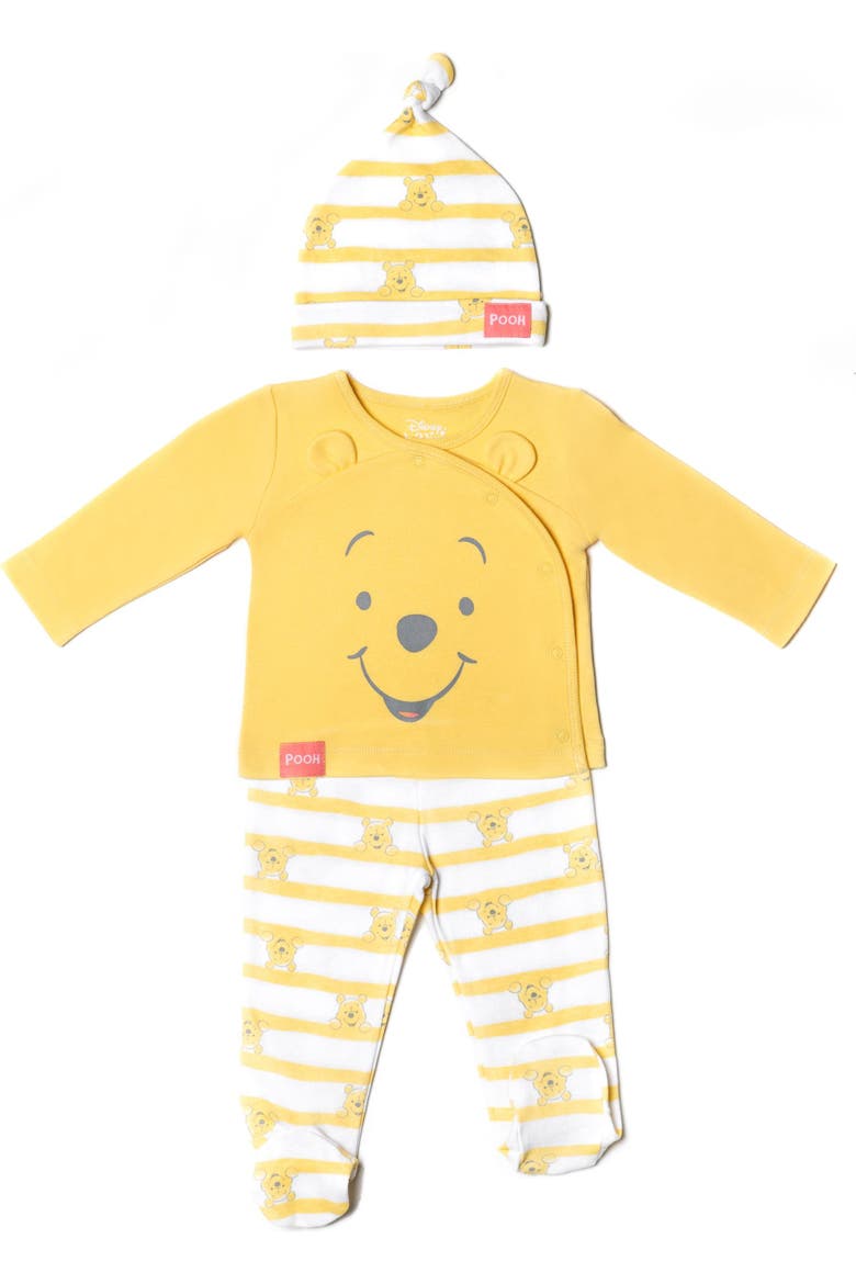 Winnie the Pooh Top and Footed Pants Set with Hat, Main, color, Winnie the Pooh Yellow
