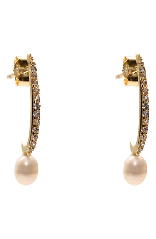 Argento Vivo Pavé Faux Pearl Drop Earrings In Gold