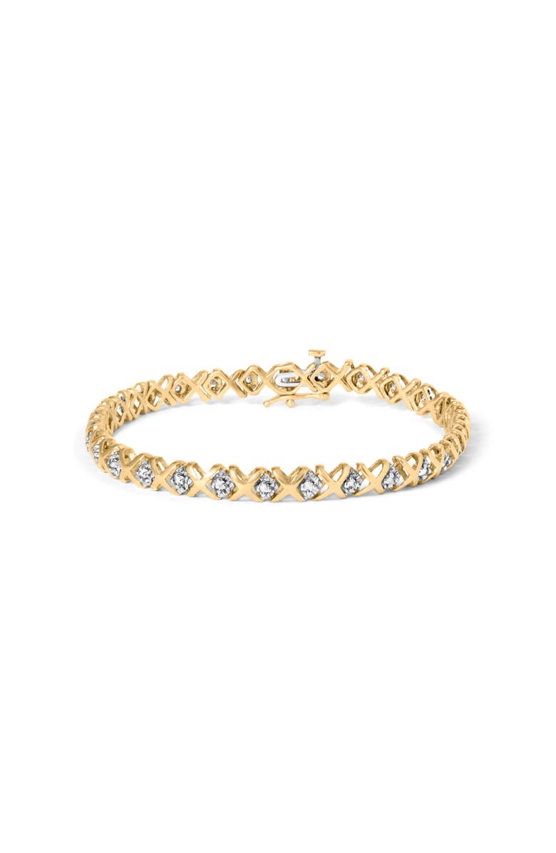 Haus of Brilliance 10K Yellow Gold 1/2 Cttw Diamond Alternating X-Link Bracelet, Main, color, Yellow Gold