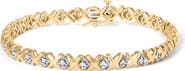 Haus of Brilliance 10K Yellow Gold 1/2 Cttw Diamond Alternating X-Link Bracelet