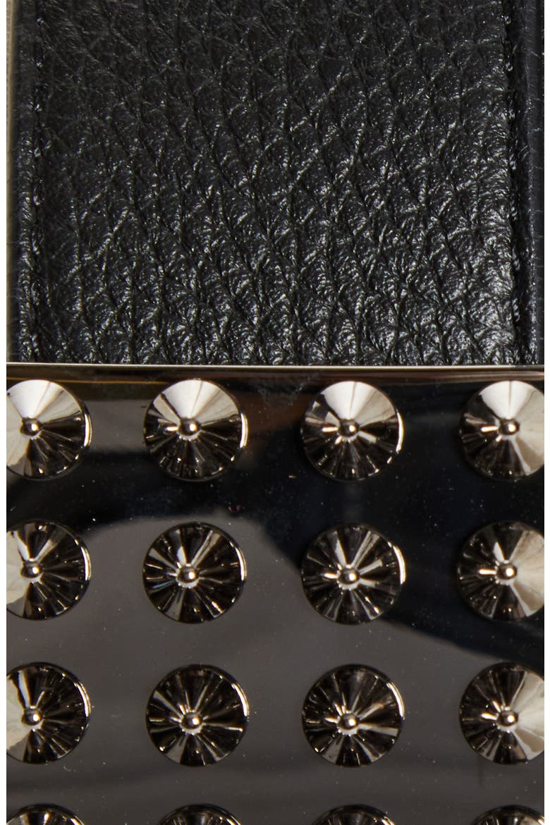Funky Empire Calfskin Leather Belt, Alternate, color, BLACK/ GUN METAL