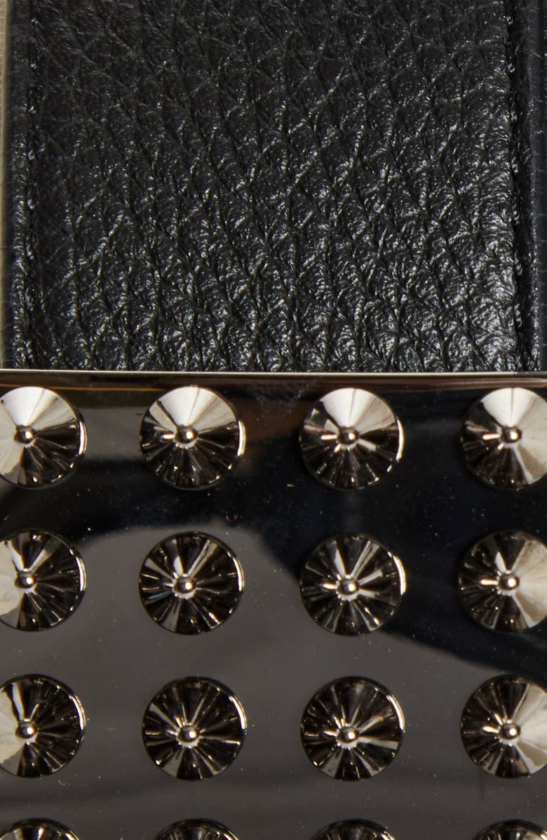 Christian Louboutin Funky Empire Calfskin Leather Belt, Alternate, color, Black/ Gun Metal