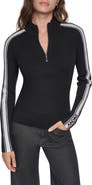 DKNY Logo Tape Quarter Zip Sweater