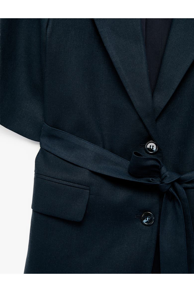 Relaxed Fit Short Sleeve Belted Blazer, Alternate, color, NAVY BLUE
