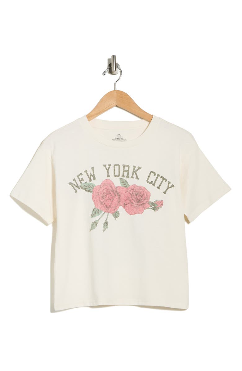 Philcos New York City Roses Graphic T-Shirt, Main, color, Natural