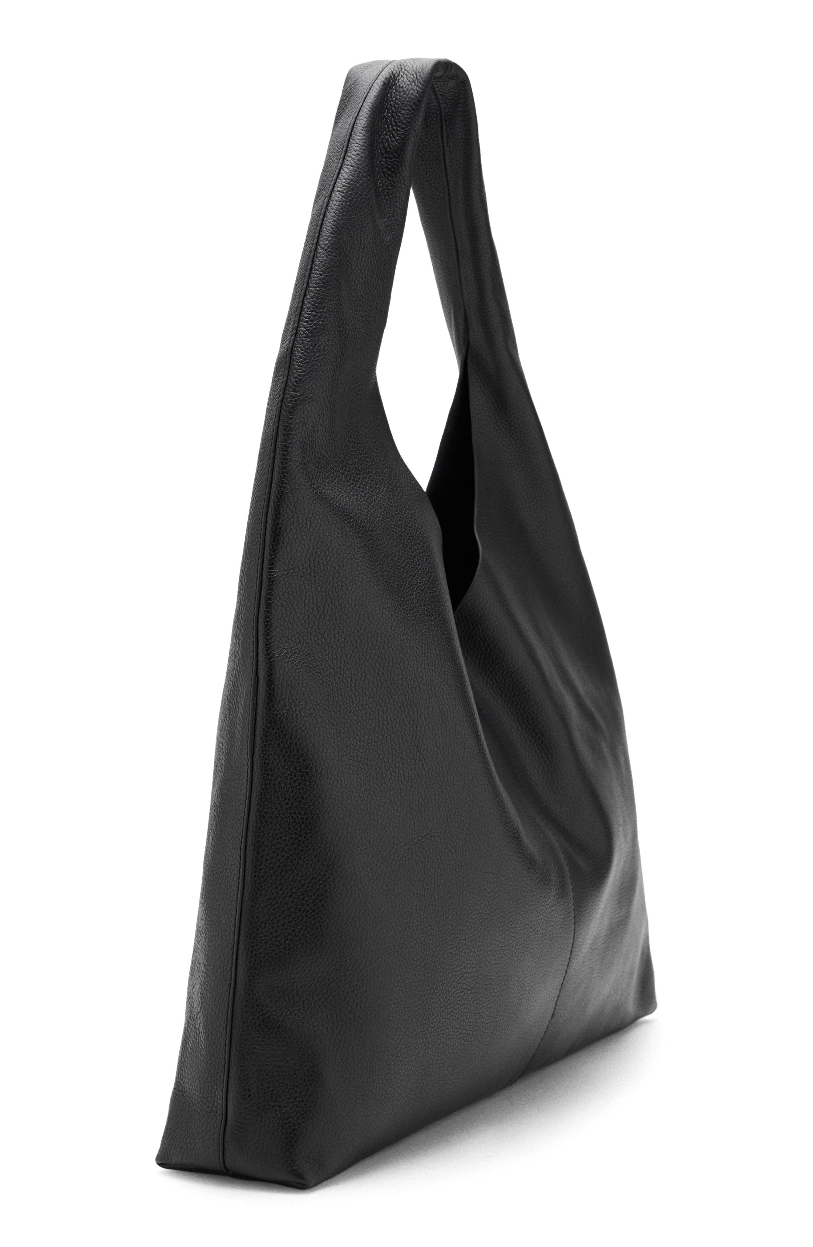 MANGO Leather Shoulder Bag, Main, color, Black