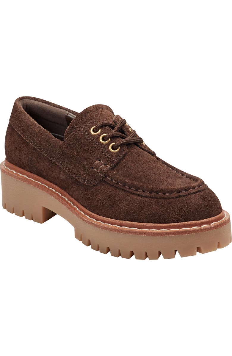 Marc Fisher LTD Nerida Platorm Derby, Main, color, Dark Brown Suede