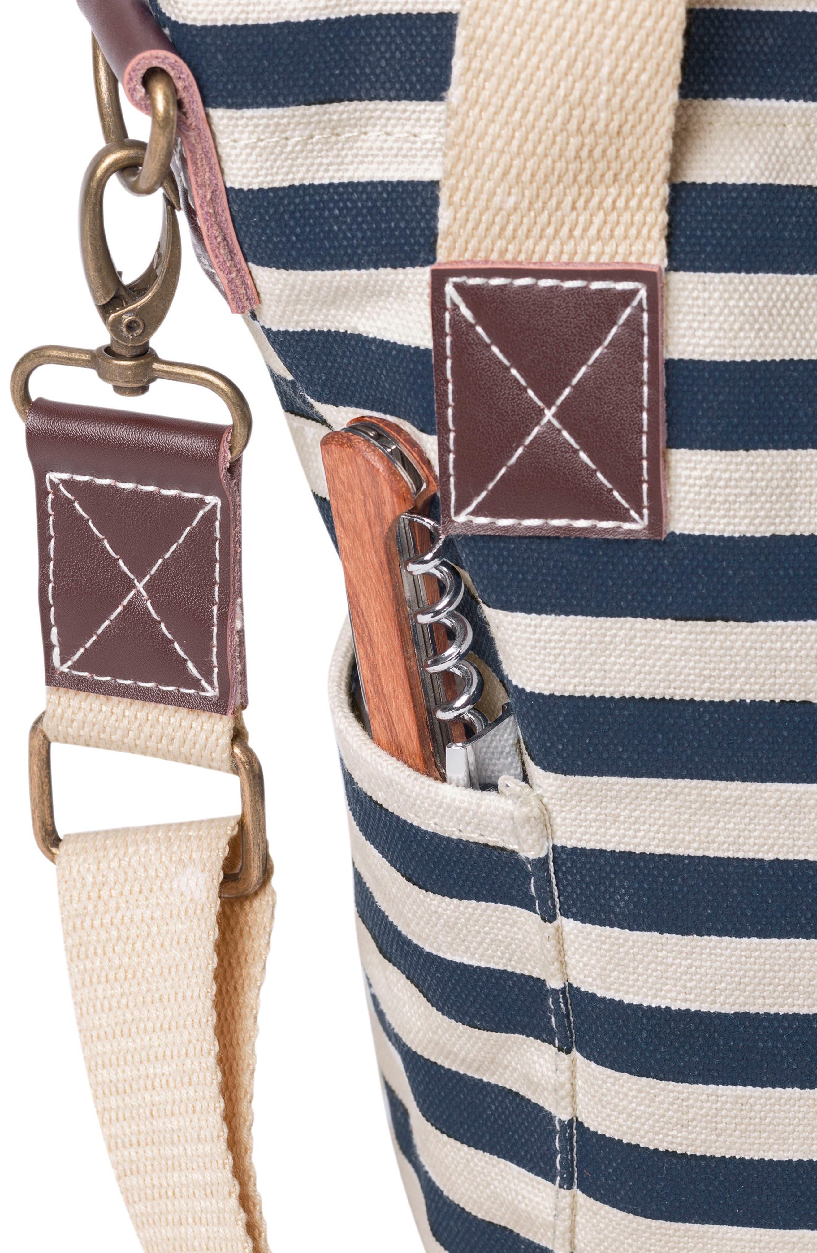 Monogram Stripe Wine Tote, Alternate, color, BLUE