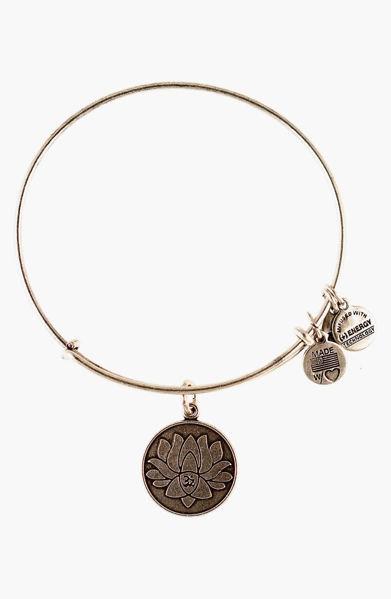 Alex and Ani 'Lotus Peace Petals' Expandable Wire Bangle, Main, color, 