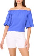Vince Camuto Off the Shoulder Crinkle Twill Top