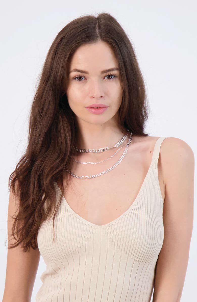 BEST SILVER Flat Mariner Chain Necklace, Alternate, color,