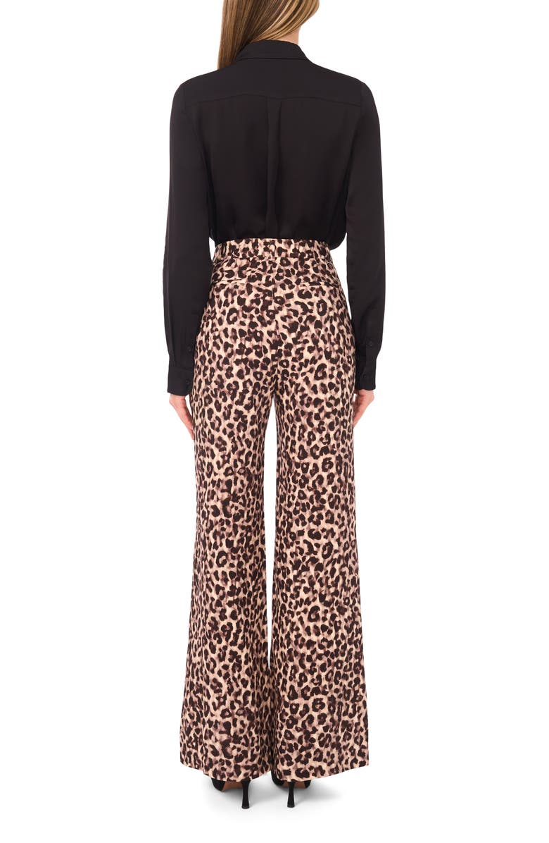 Ted Baker Leopard Print Bootcut Pants, Alternate, color, Potting Soil