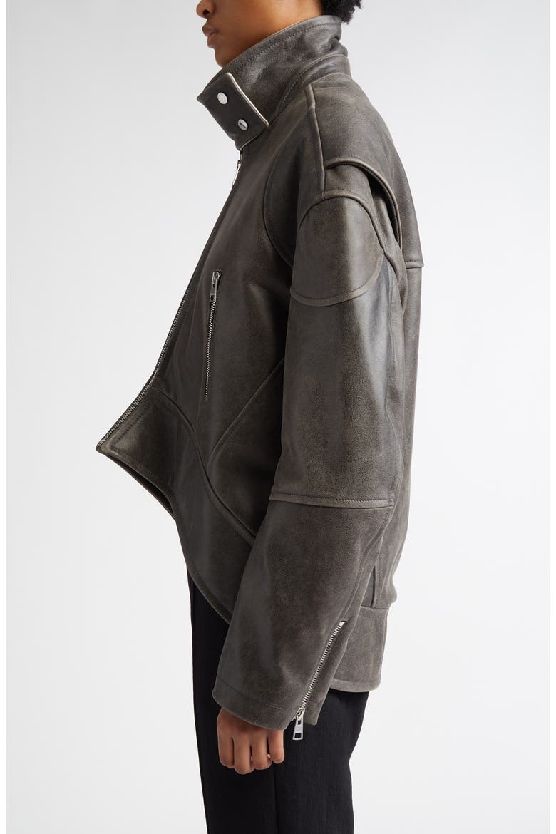 JW Anderson Asymmetric Hem Leather Jacket (Women) | Nordstrom