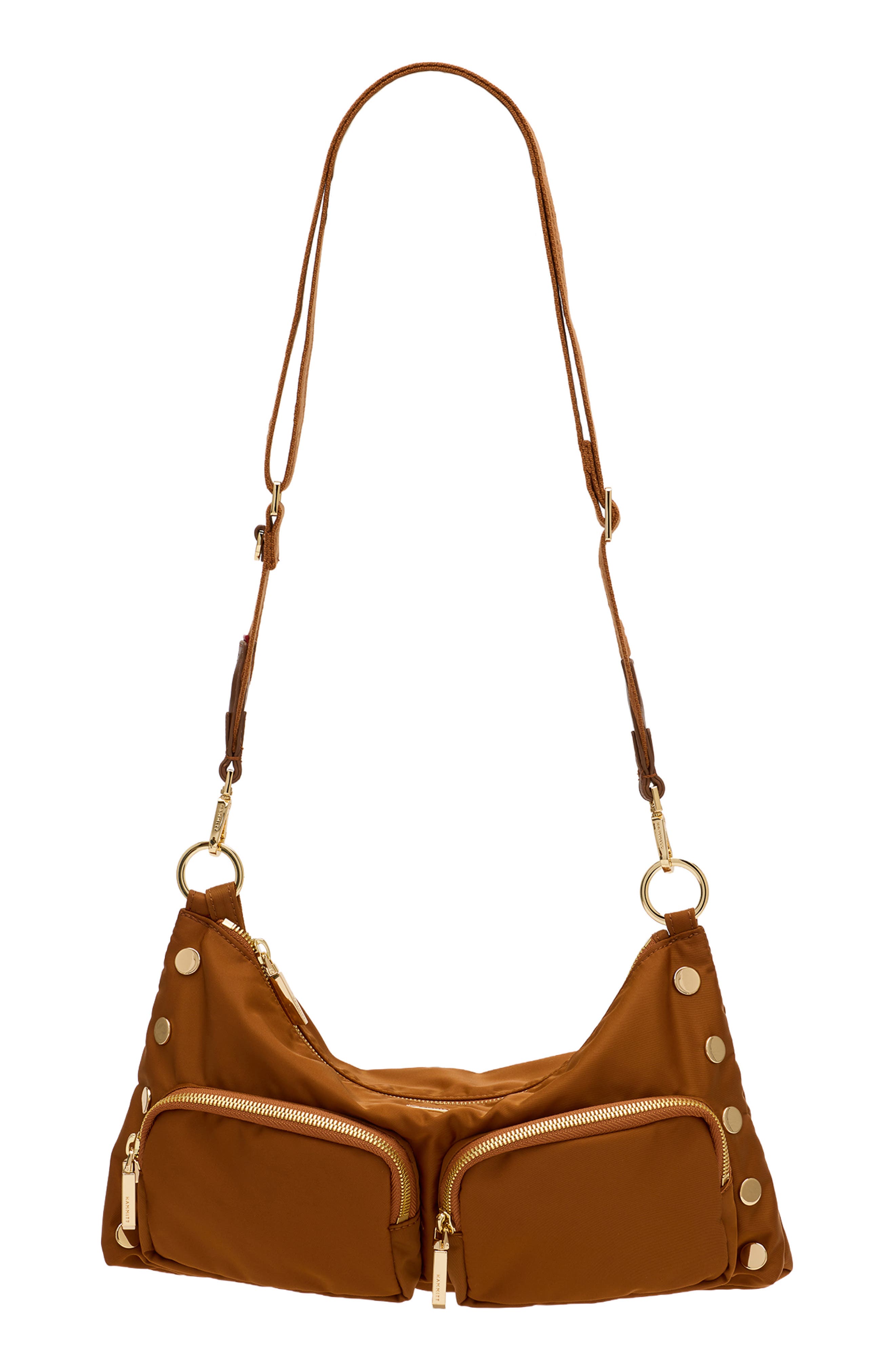 Kyle Medium Shoulder Bag, Alternate, color, AMBER NYLON/ GOLD