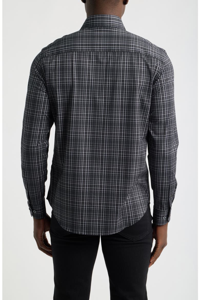 OoohCotton Devon Plaid Performance Shirt, Alternate, color, BLACK