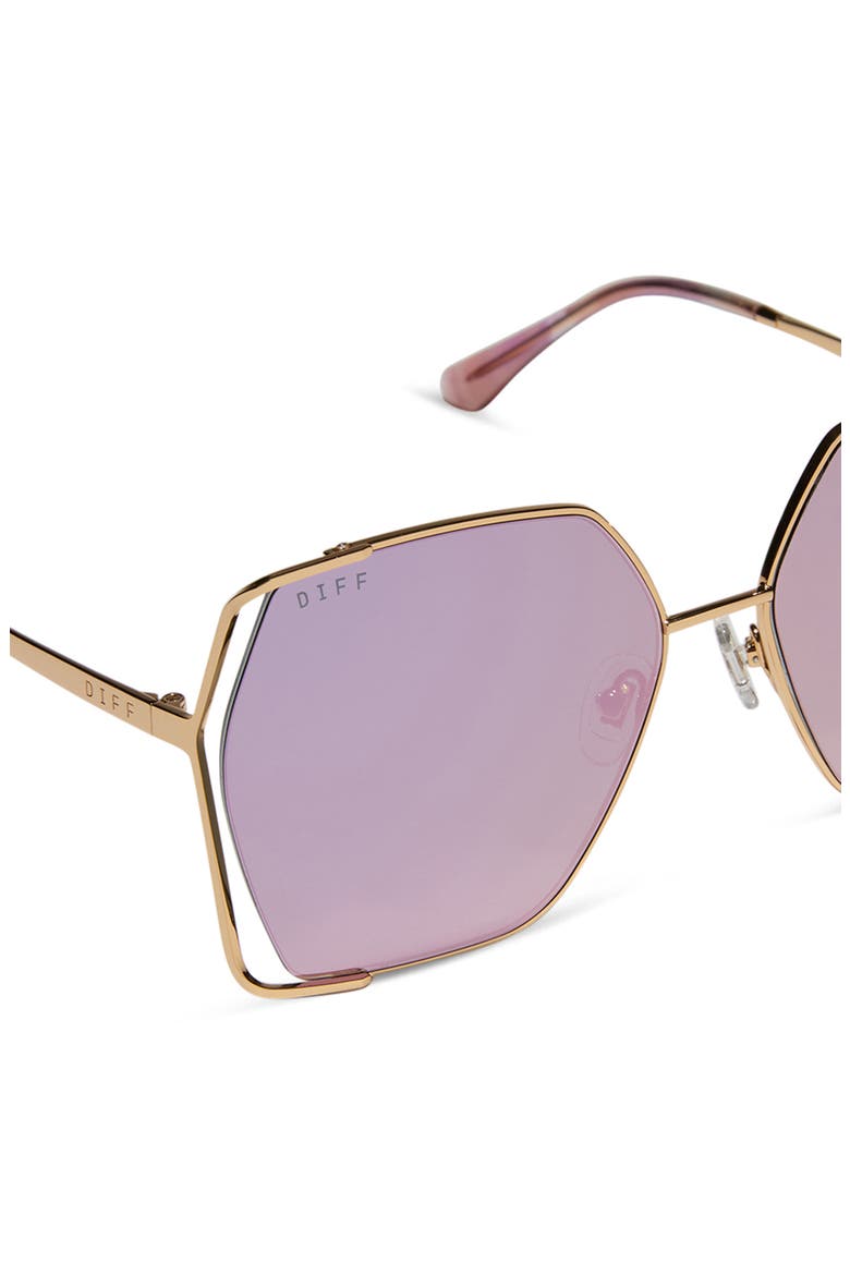 Donna IV 61mm Gradient Square Sunglasses, Alternate, color, TAUPE MIRROR