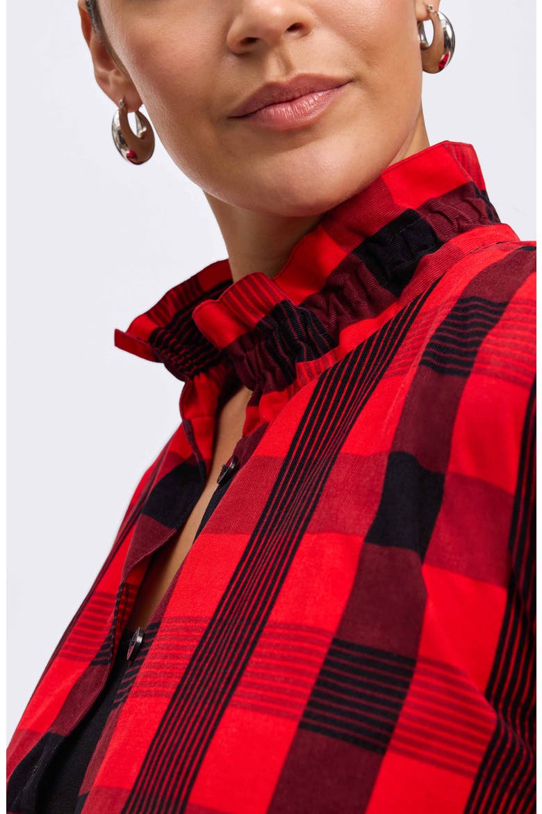 Carolina Buffalo Check Non-Iron Corduroy Button-Up Shirt, Alternate, color, RED/BLACK