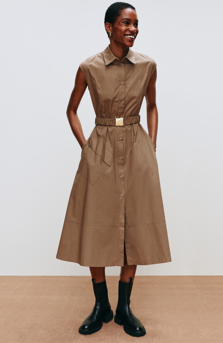 Halogen<sup>®</sup> Asymmetric Belted Midi Shirtdress, Alternate, color, 