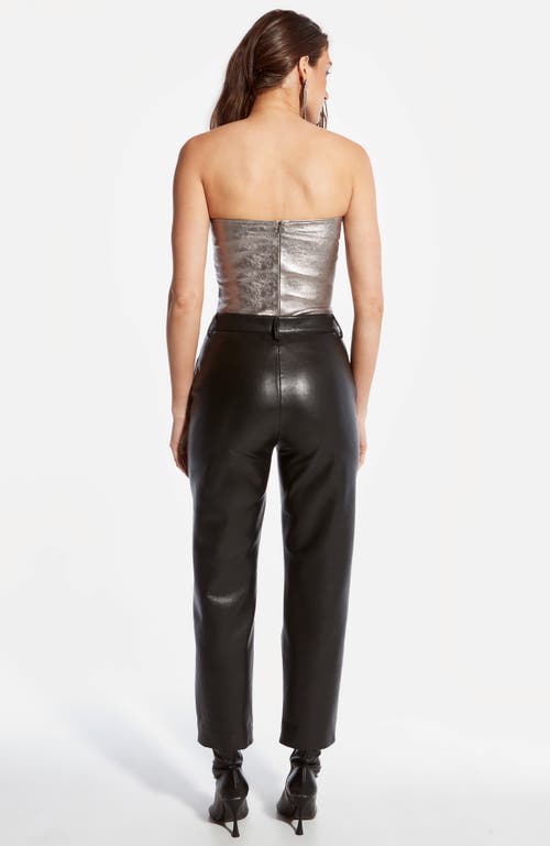 As By Df Cinematique Stretch Leather Bustier In Gray