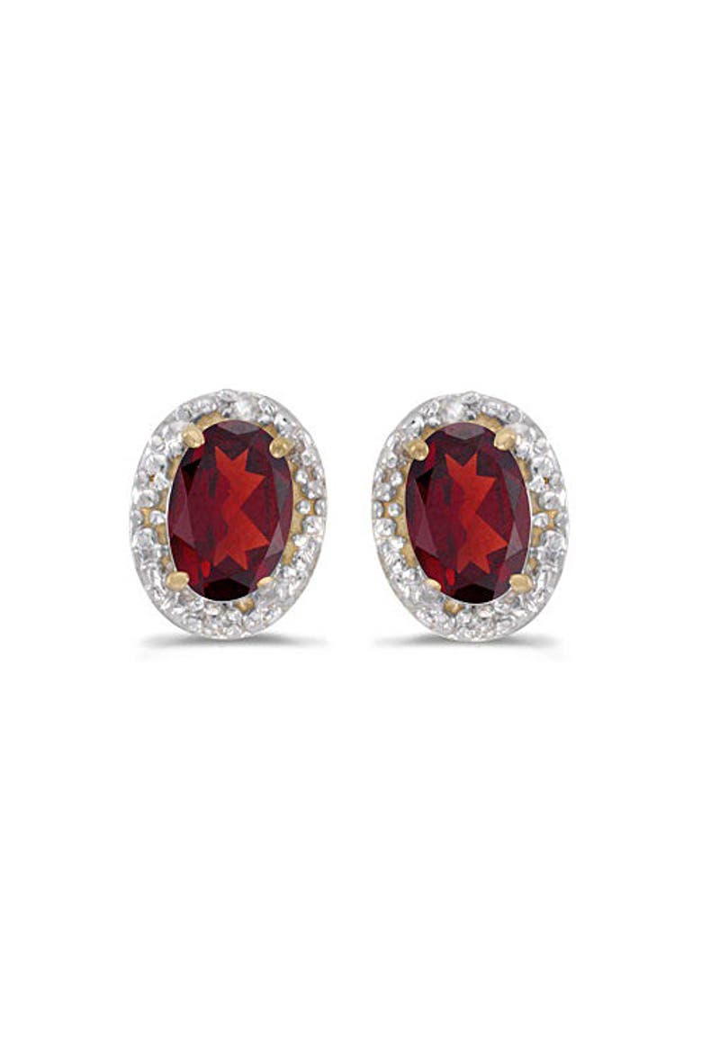 14K Gold Diamond & Gemstone  Earrings, Main, color, 1.20ct/Ruby/Yellow God