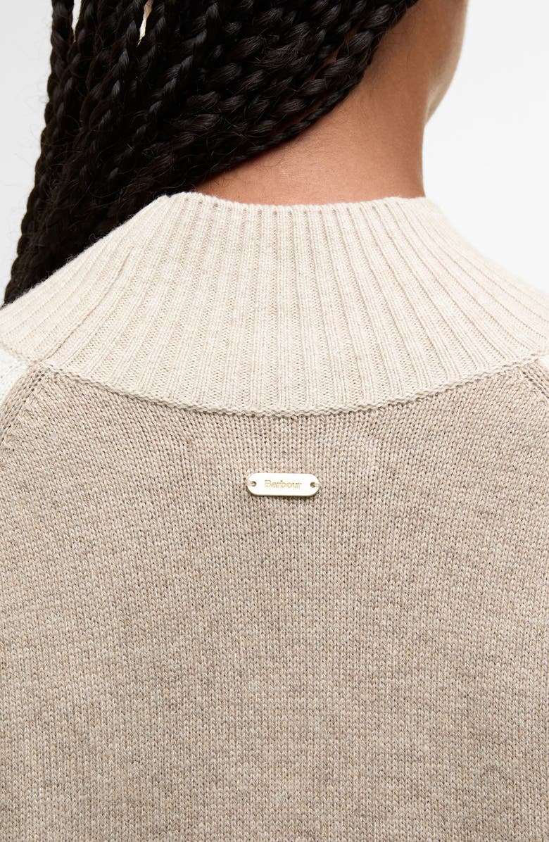 Barbour Wren Colorblock Mock Neck Sweater, Alternate, color, Oat Multi