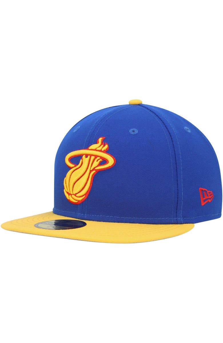 New Era Men's New Era Blue Miami Heat Side Patch 59FIFTY Fitted Hat, Alternate, color, 