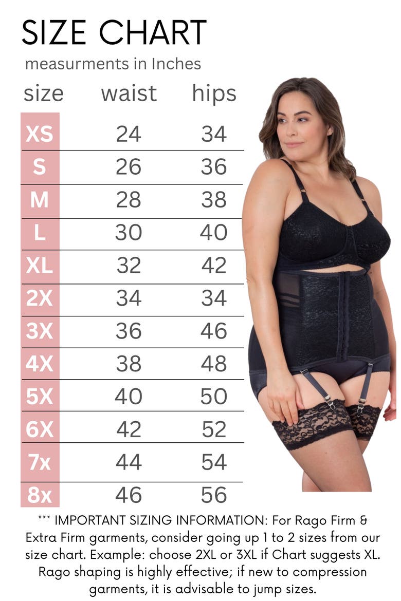 Waist Trainer Girdle with Garters Firm Shaping, Alternate, color, Black
