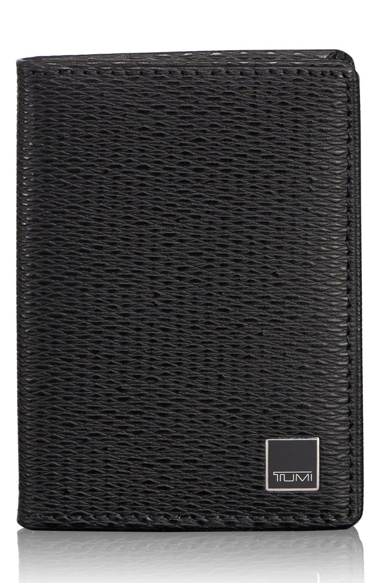 TUMI 'Monaco' Gusseted Leather Card Case, Main, color, 