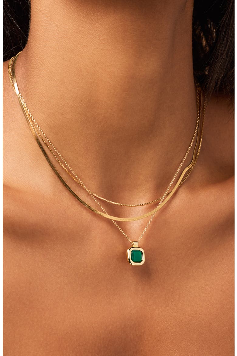 Clara Pendant Necklace, Alternate, color, GOLD / GREEN