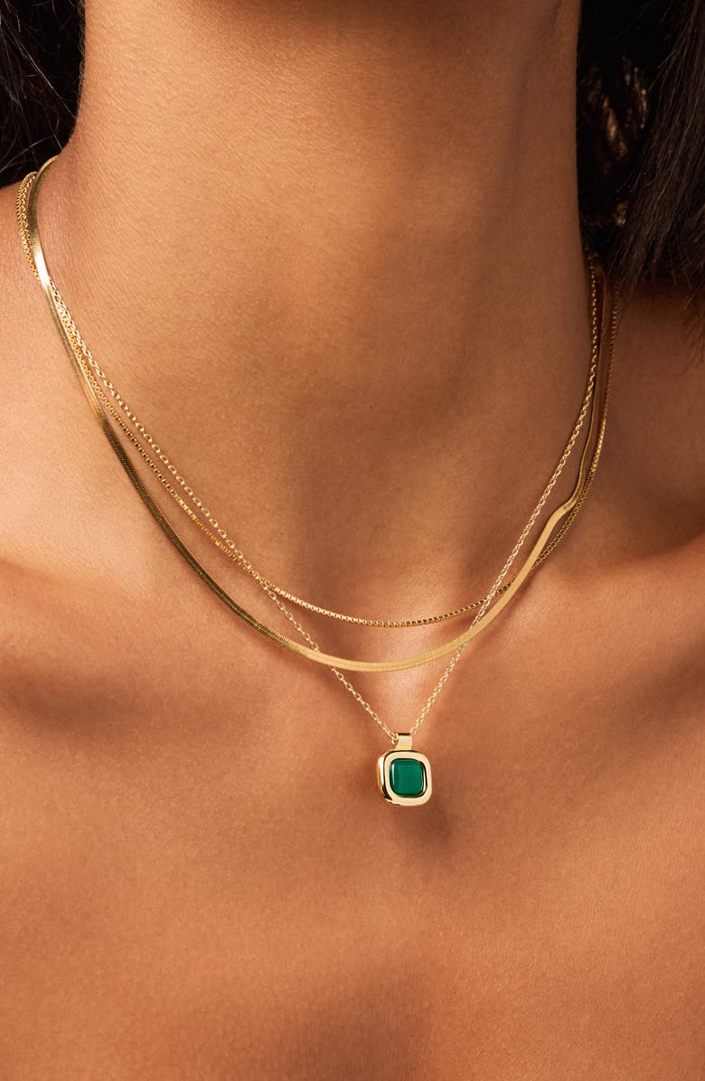 Ana Luisa Clara Pendant Necklace, Alternate, color, Gold / Green