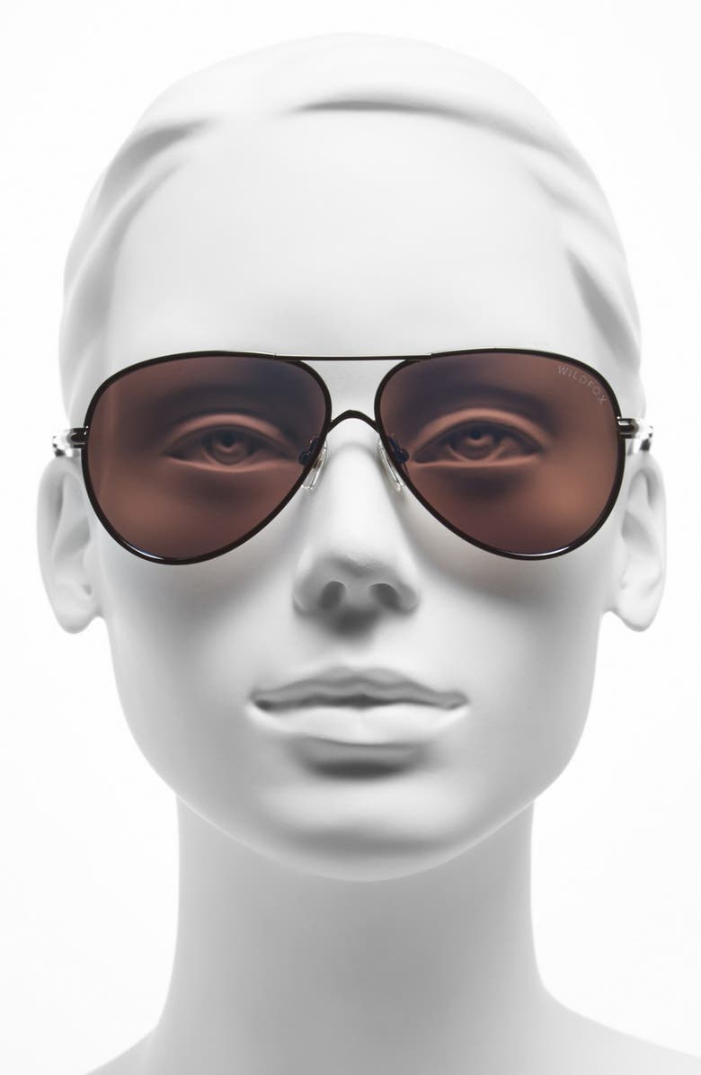 Wildfox 'Airfox II Deluxe' 57mm Aviator Sunglasses, Alternate, color, 