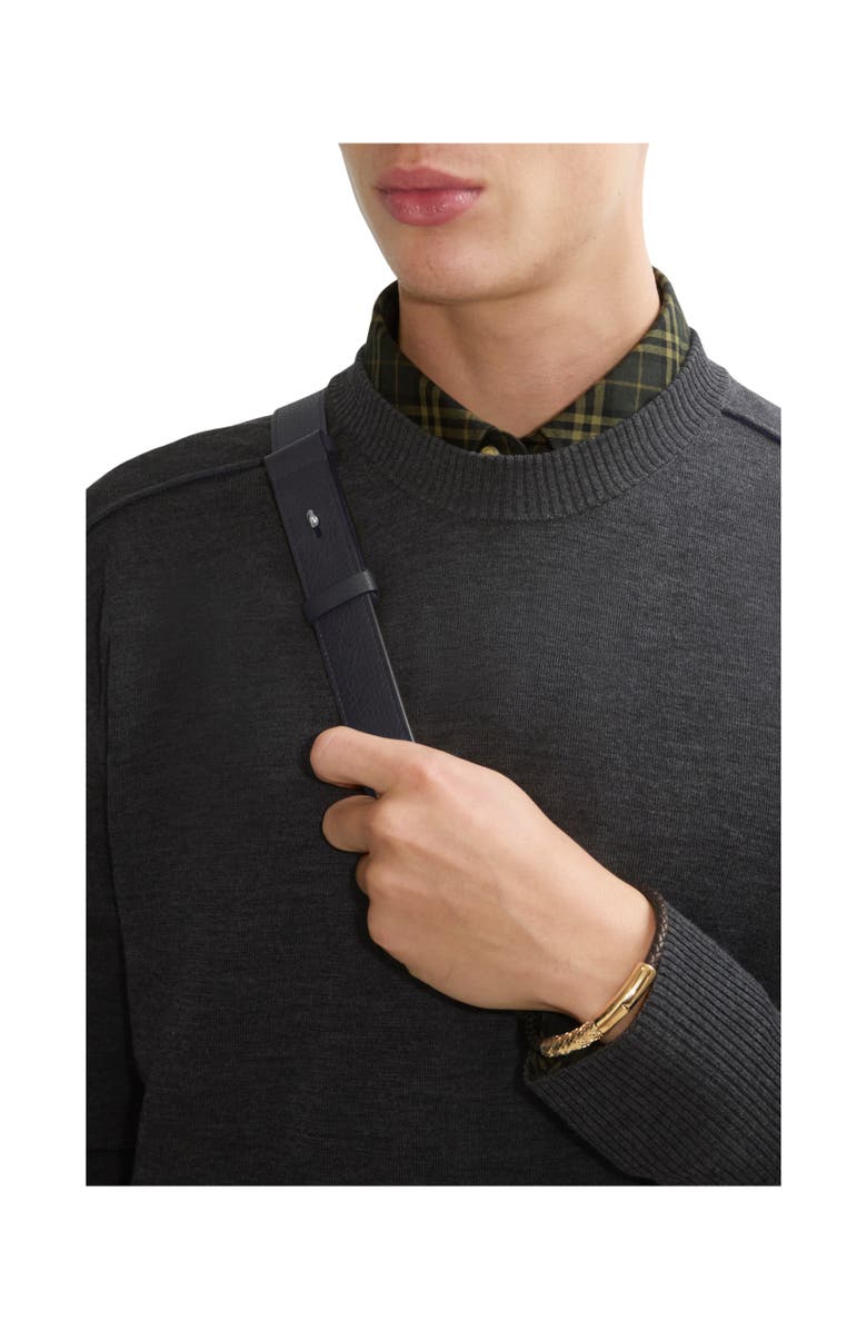 Burberry Leather Check Bracelet, Alternate, color, Gold/Military Brown