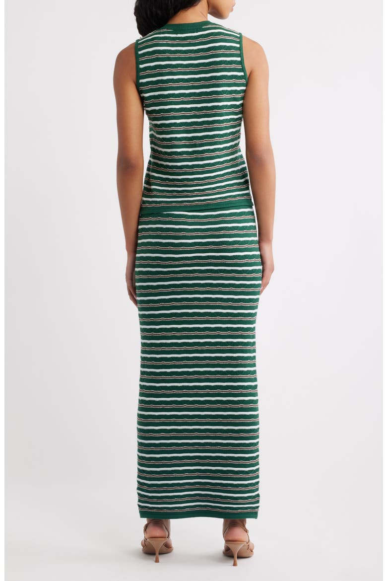 Lizzie Stripe Knit Vest & Skirt Two-Piece Set, Alternate, color, JUNGLE COMBO