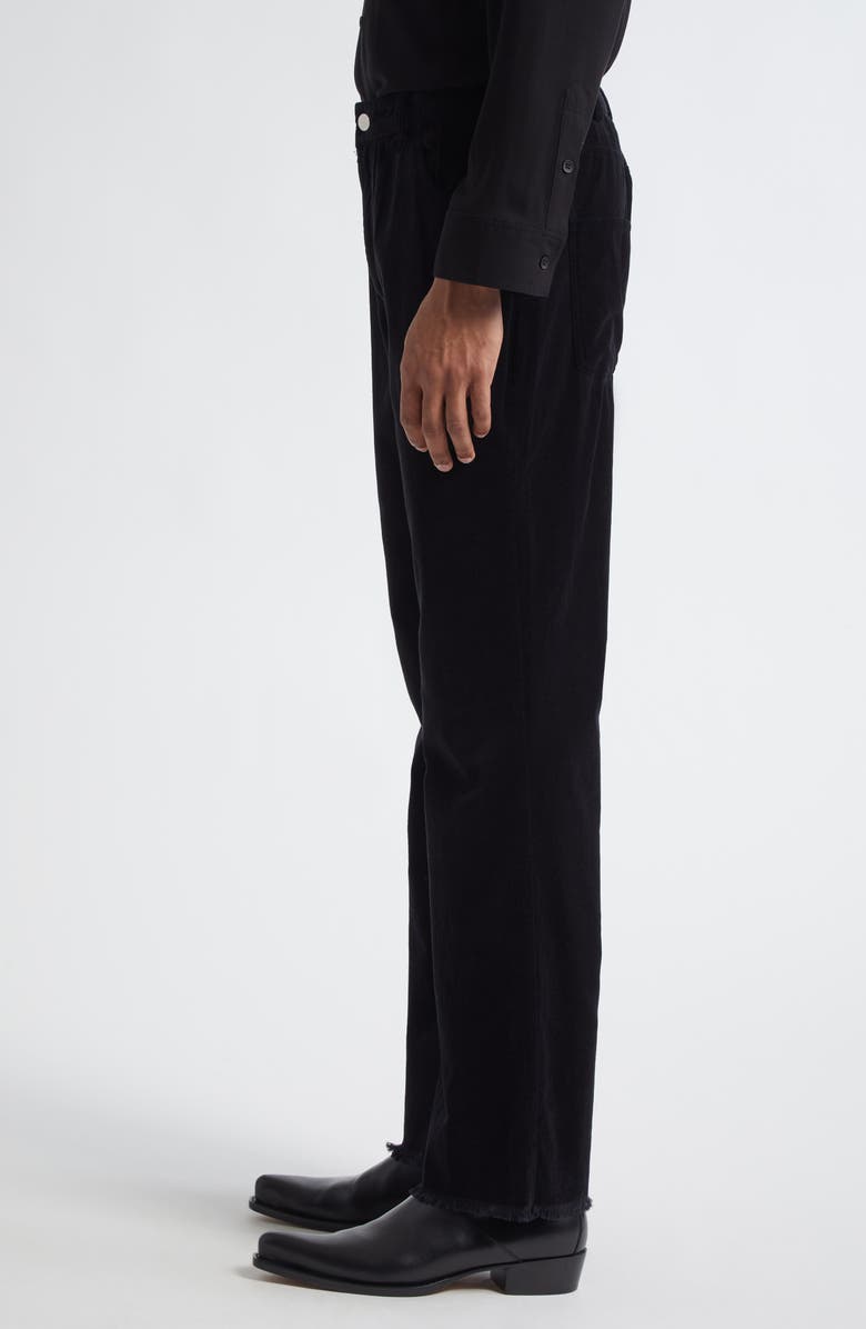 MIDNIGHT RODEO Frayed Hem Velvet Bootcut Pants, Alternate, color, Black