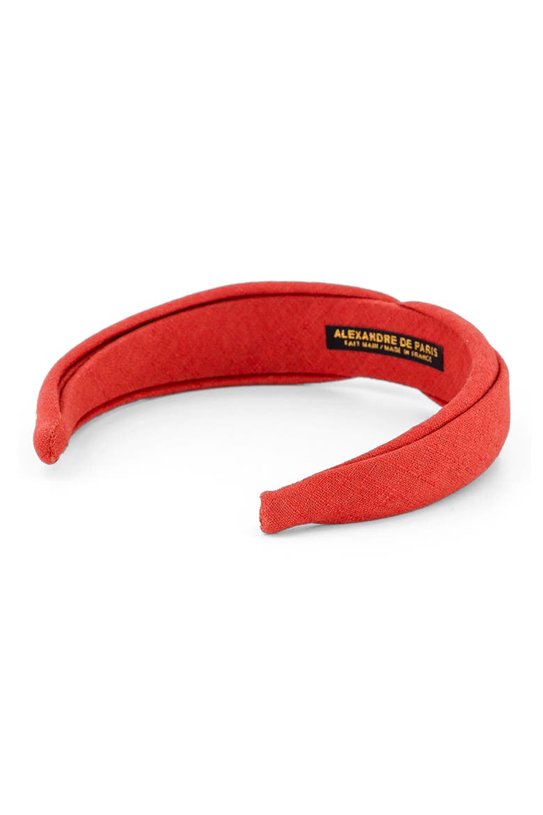 Saharienne Linen Headband, Alternate, color, Blood orange