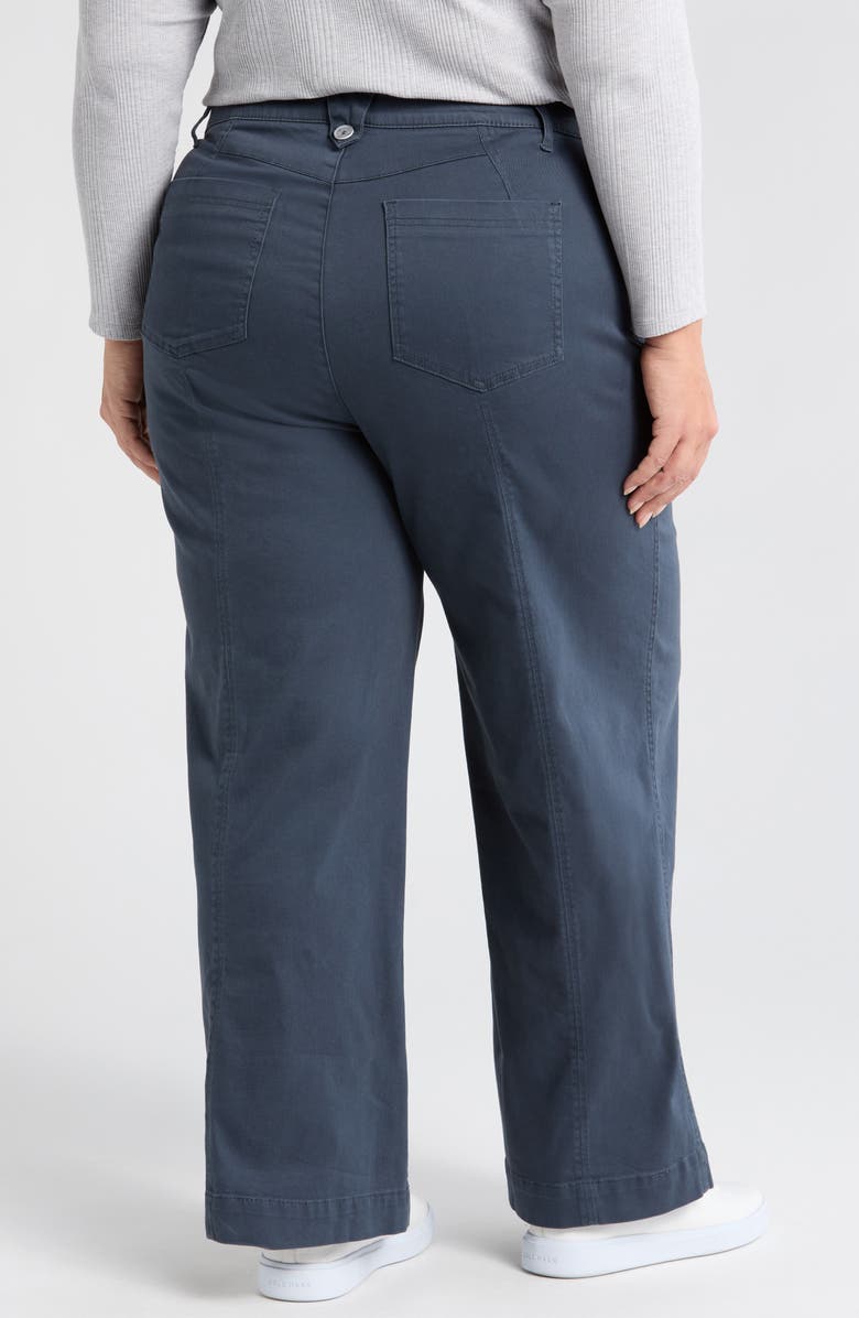 Wit & Wisdom 'Ab'Solution Skyrise Exposed Button Wide Leg Twill Pants, Alternate, color, Orion Blue