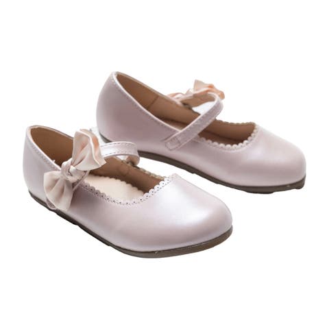 Satin Elodie Rhinestone Bow Flats (Walker & Toddler)