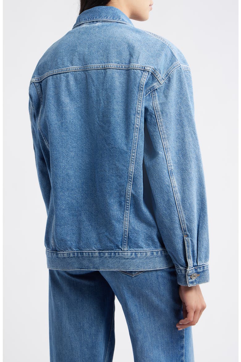 Luna Denim Trucker Jacket, Alternate, color, MID BLUE 90S
