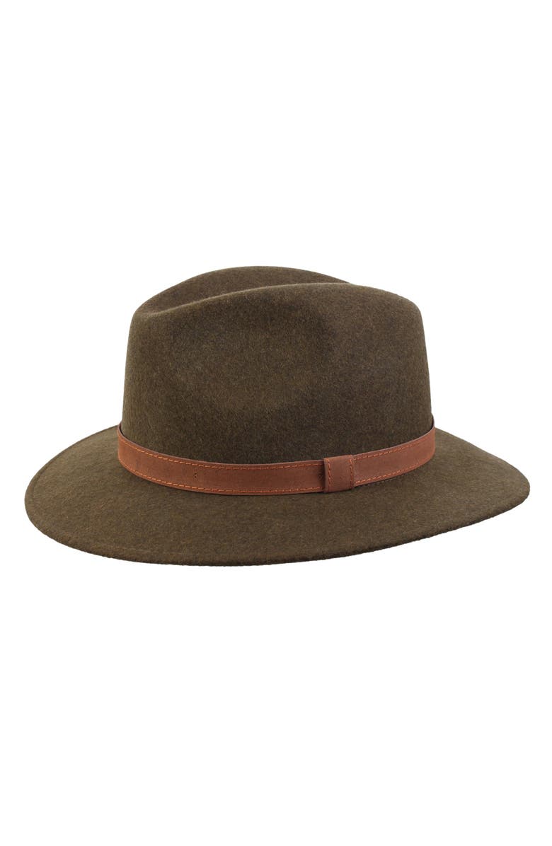 Wigens Men's Formal Wool Bosco Fedora Hat, Main, color, Olive