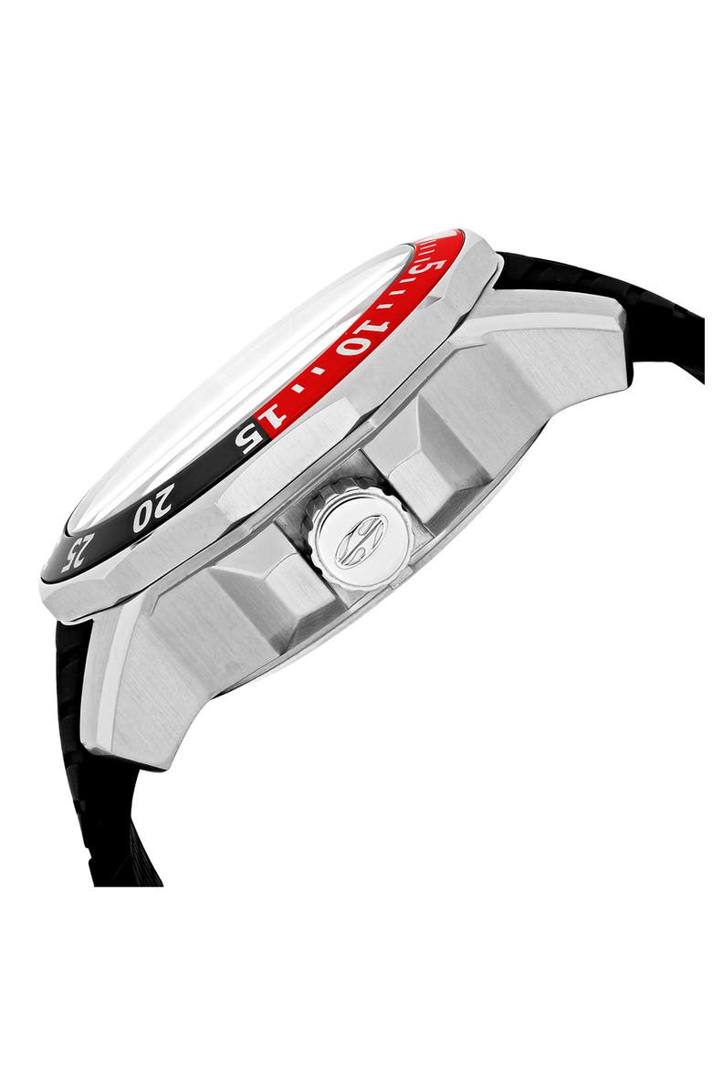 Scuba Dragon Professional Silicone Strap Watch, Alternate, color, SILVER