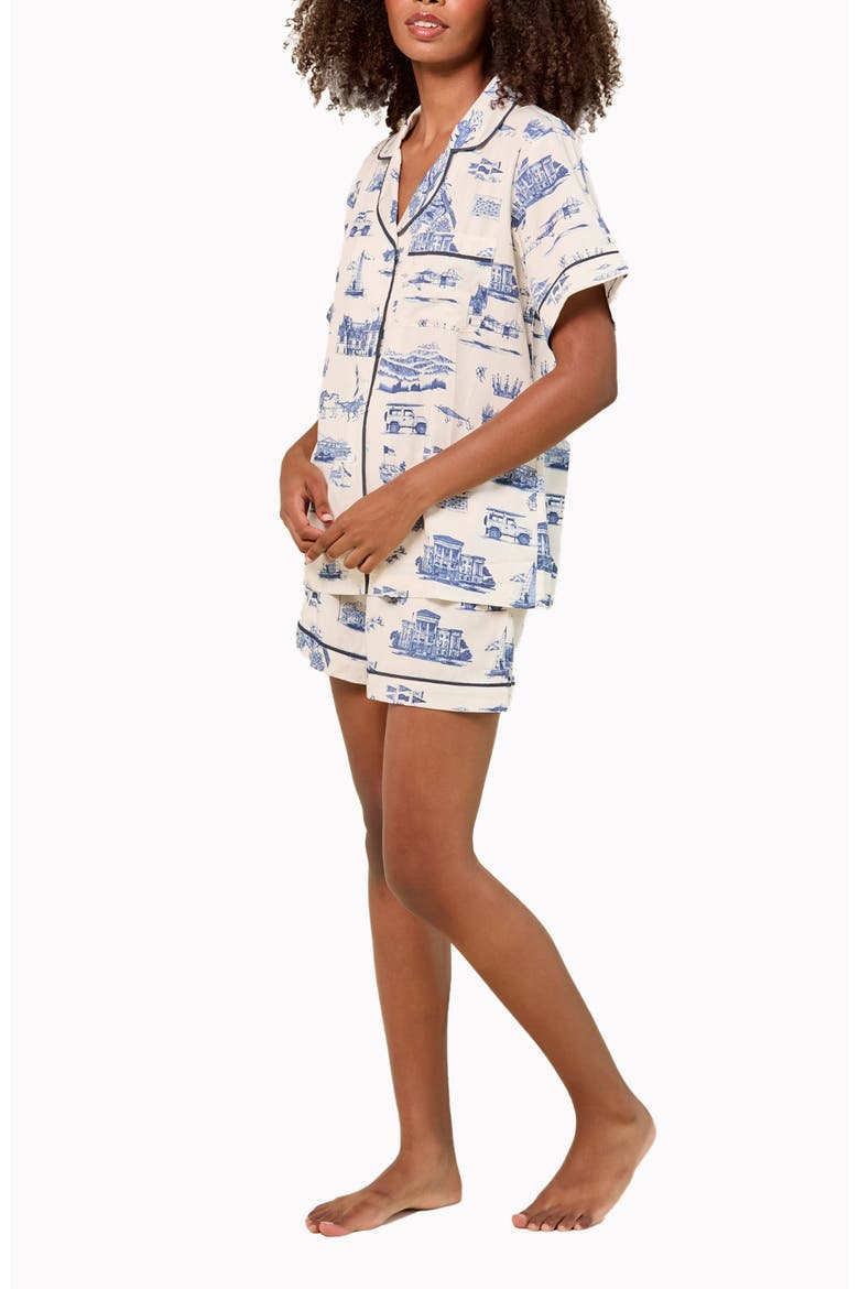NC Toile Short Set, Main, color, Navy
