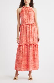 Chelsea28 Ruffle Trim Sleeveless Maxi Dress