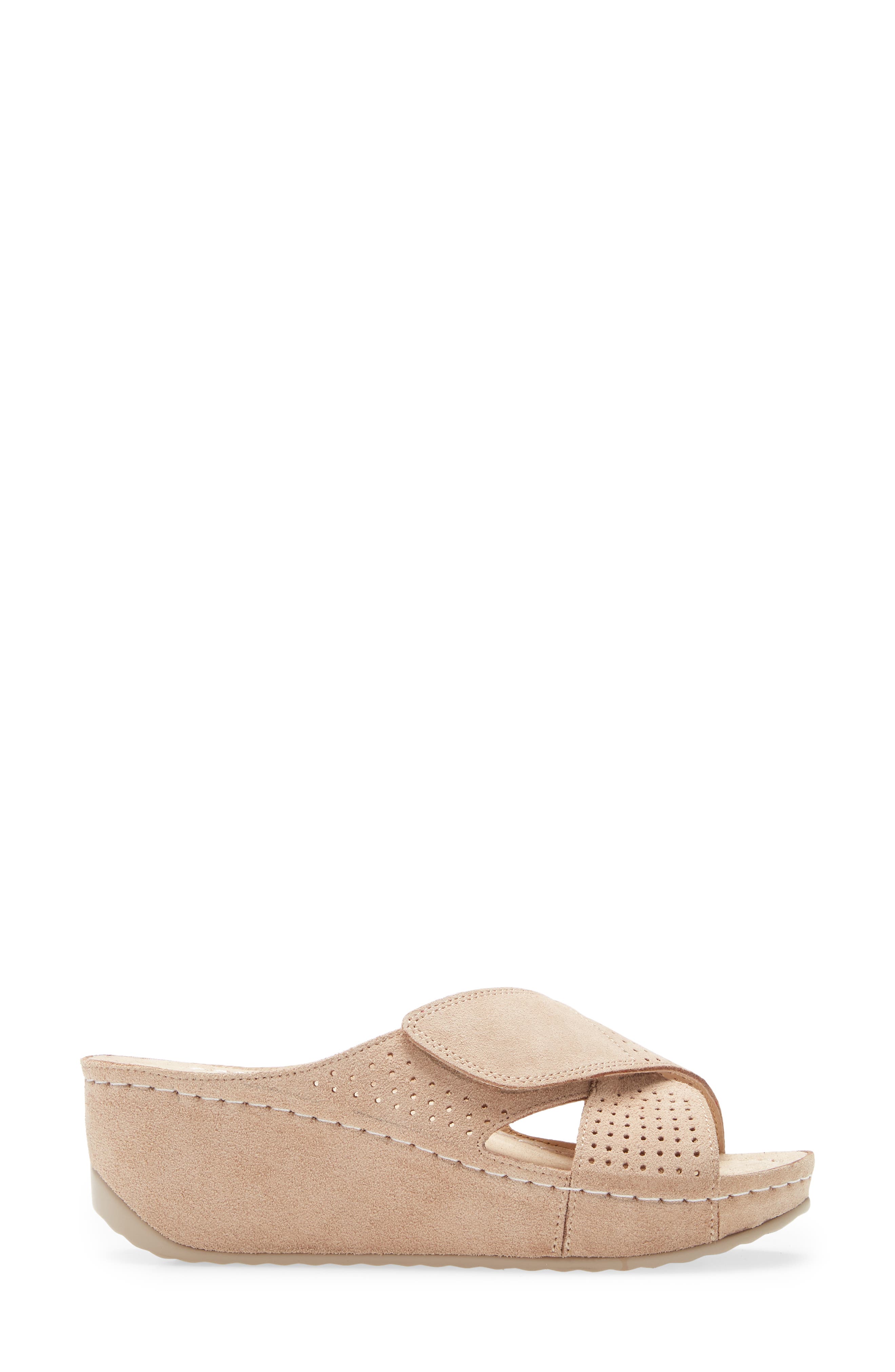 Iconic Wedge Sandal, Alternate, color, SAND SUEDE