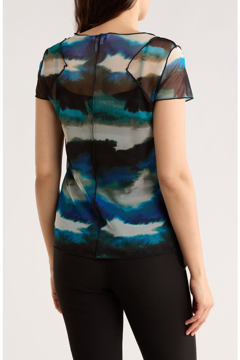 Print Mesh Shirt, Alternate, color, MARBLED OCEAN