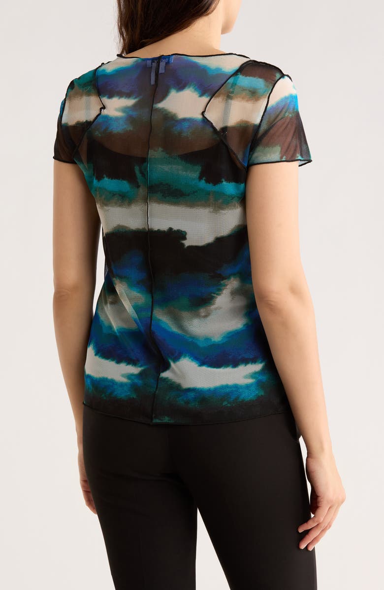 DKNY Print Mesh Shirt, Alternate, color, Marbled Ocean